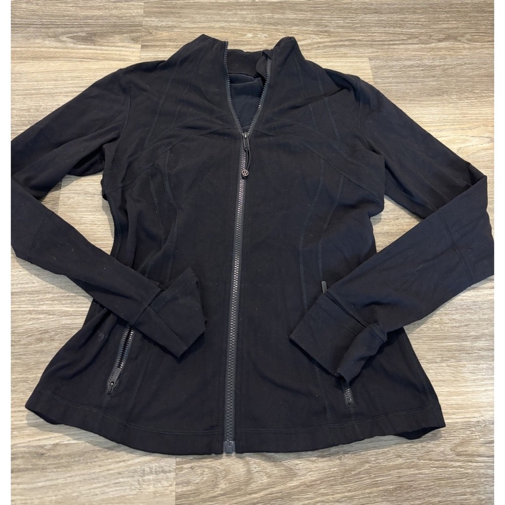 Lululemon Define Jacket Womens 10 Black Full Zip Thumbholes Yoga Running